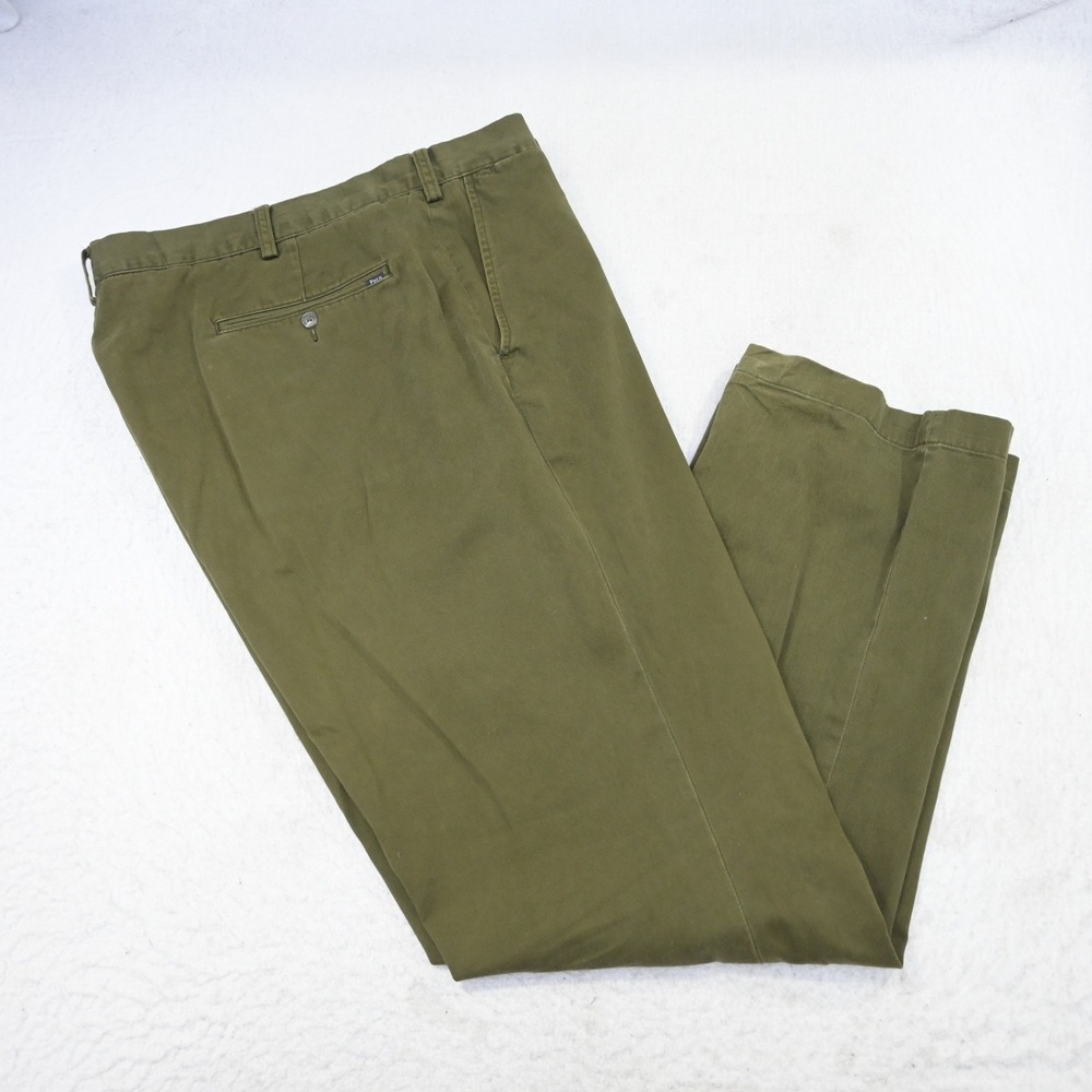 Polo Ralph Lauren Chino Pants Mens 44x34 Classic Fit Olive Green Straight Leg